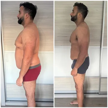 Harvey’s before and after: lost 14 kg